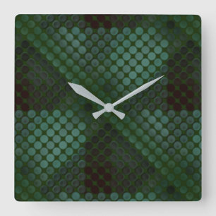 Horloge Carrée Bouton ou trou de la Monnaie sur le vert de la for