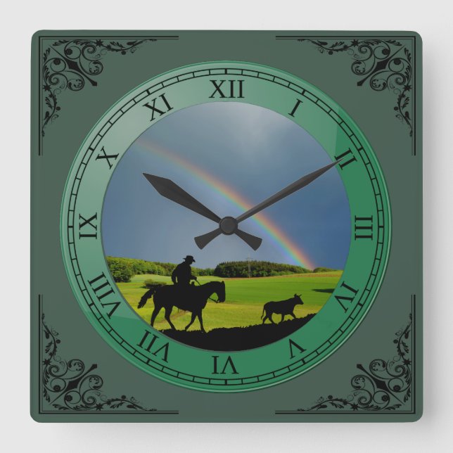 HORLOGE CARRÉE BOVINE ET VACHE (Recto)