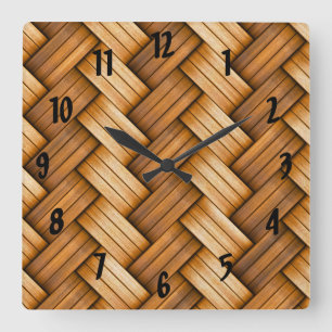 Horloge Carrée Braided Wicker