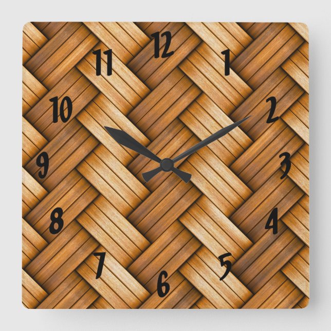 Horloge Carrée Braided Wicker (Recto)