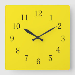 Horloge Carrée Bright Lemon Yellow