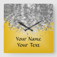 Bright yellow and faux glitter
