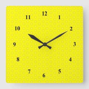 Horloge Carrée Brilliant Citron jaune soleil étoiles Motif