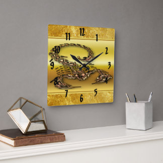 Horloge Carrée Bronze scorpion poisoneux insecte très venimeux