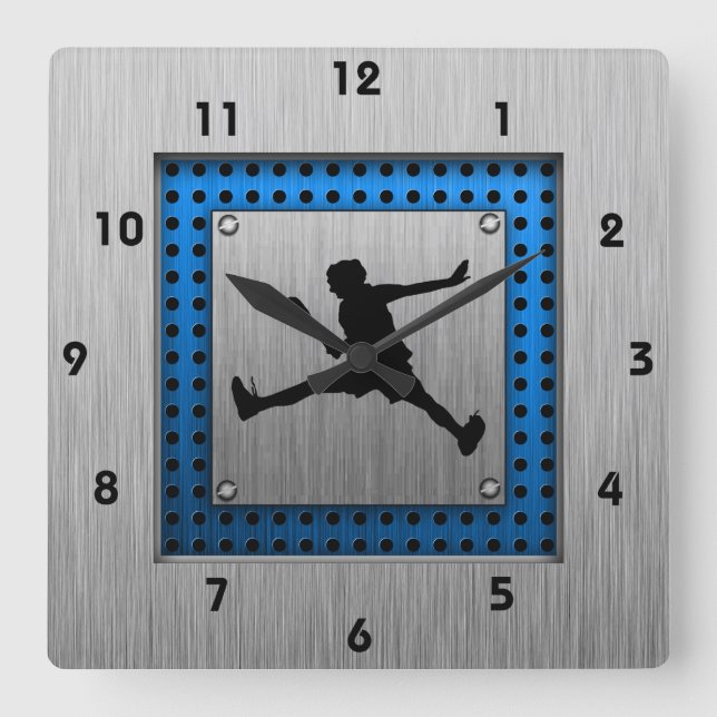 Horloge Carrée Brushed aluminum look tennis (Recto)