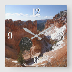 Horloge Carrée Bryce Canyon Pont naturel Paysage neigeux Photo