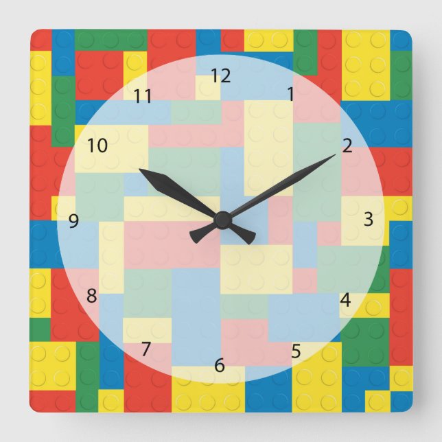 Horloge Carrée Building blocs (Recto)