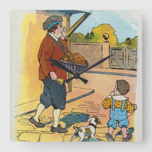 Horloge Carrée Buns Hot-cross, Mère Goose Nursery Rhyme Photo