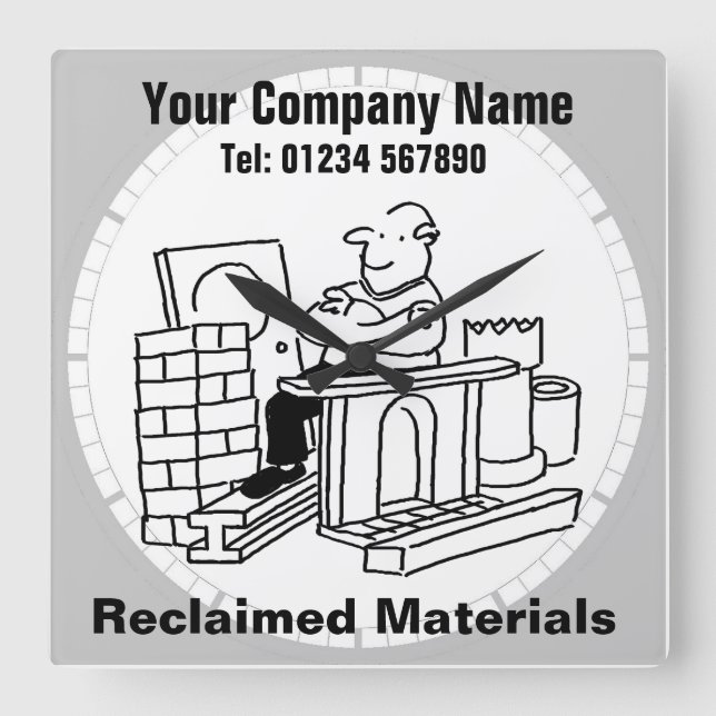 Horloge Carrée Bureau des matières récupérées (Recto)