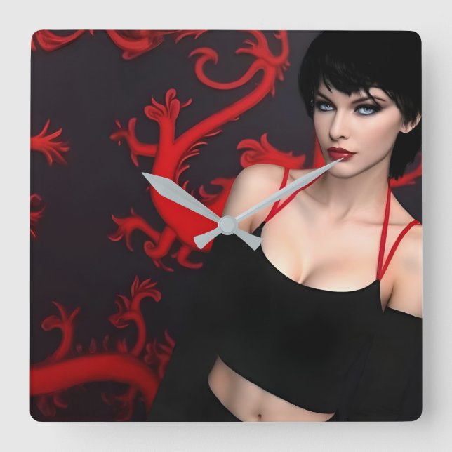 Horloge Carrée Burnt Out Souls wall clock (Recto)