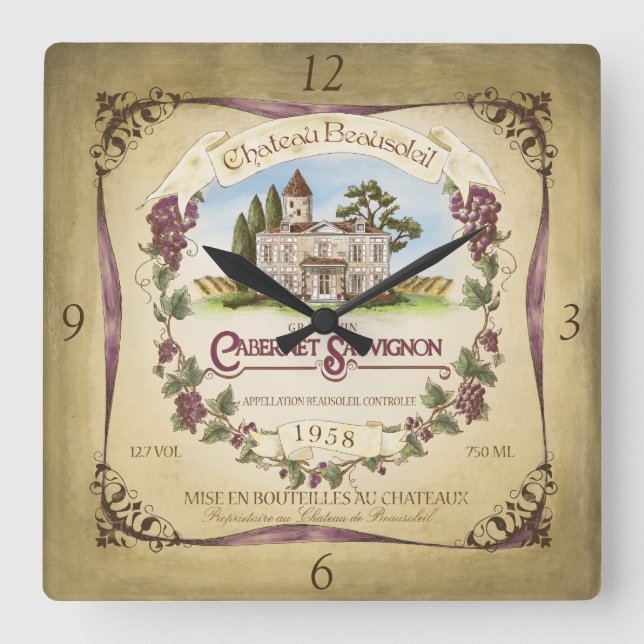 Horloge Carrée Cabernet Sauvignon (Recto)