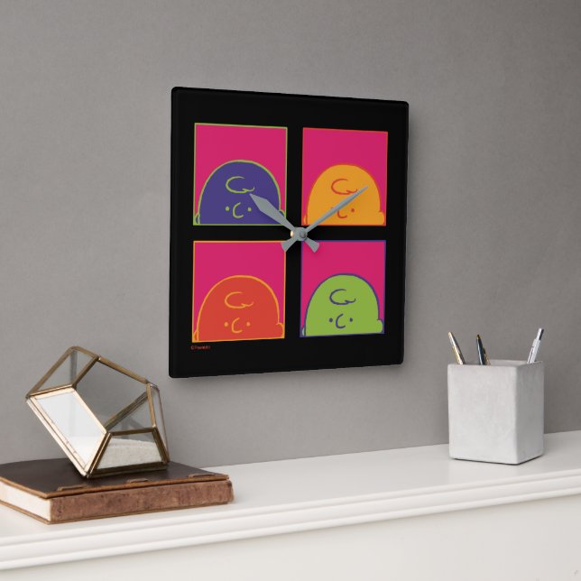 Horloge Carrée cacahuètes | Art Pop moderne C'est Charlie Brown (Bureau)