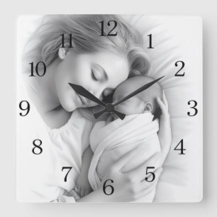 Horloge Carrée Cadeau d'anniversaire de naissance de femme modern