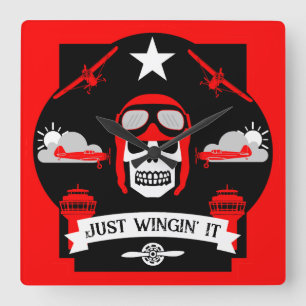 Horloge Carrée Cadeau De Pilote Privé Et Commercial