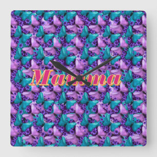 Horloge Carrée Cadeau floral personnalisé et sur mesure en forme 