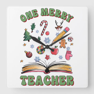 Horloge Carrée Cadeau pour Enseignant | Un Enseignant Joyeux