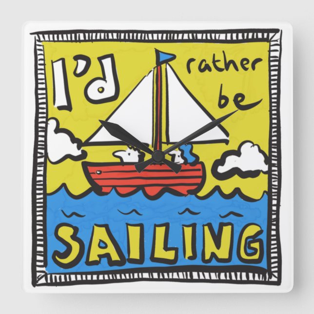 Horloge Carrée Cadeau pour un marin ou un plaisancier (Recto)