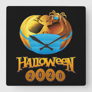 Horloge Carrée Cadeau Spider Citrouille Halloween Et Masque Ara
