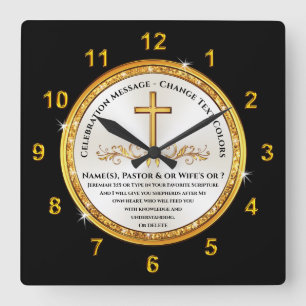 Horloge Carrée Cadeaux d'appréciation chrétienne pour le pasteur