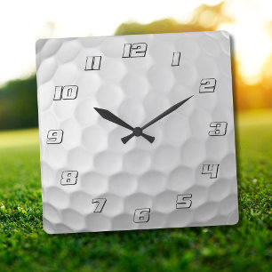 Horloge Carrée Cadeaux de balles de golf de la série Signature
