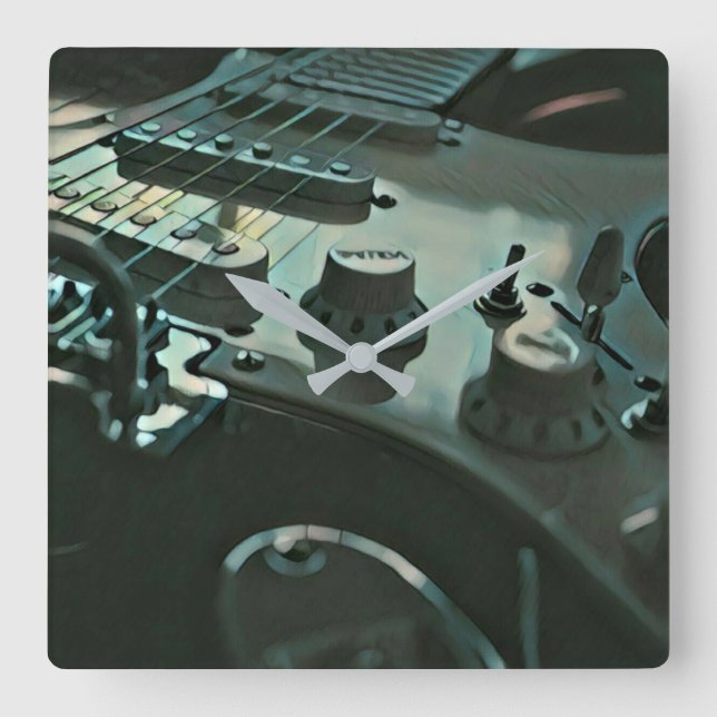 Horloge Carrée Cadeaux de guitare pour petit ami (Recto)