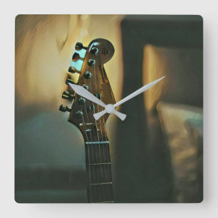Horloge Carrée Cadeaux de guitare vintages