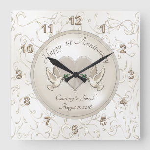 Horloge Carrée Cadeaux du 1 an pour femme et mari