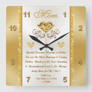 Horloge Carrée Cadeaux personnalisés, beaux cadeaux pour maman, c