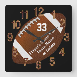 Horloge Carrée Cadeaux supérieurs de nuit du football unique,