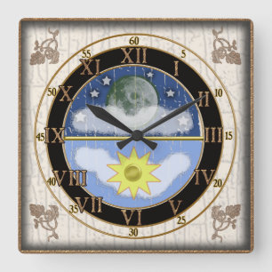 Horloge Carrée cadran de sunmoon