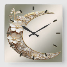 Cadran mural cadre croissant de lune décoratif
