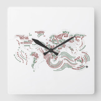 Horloge Carrée Cadran mural décoratif | Conception typographique