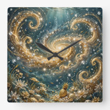 Cadran mural Luxueux Tourbillon d'Océan Doré - Gal