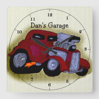Horloge Carrée Cadran Personnalisé de Voiture de Caricature Hot R