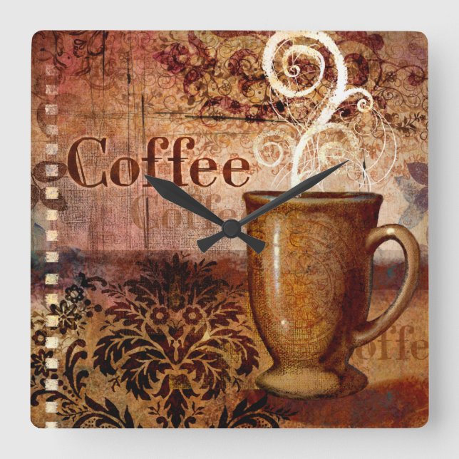 Horloge Carrée Café (Recto)