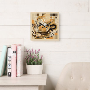Horloge Carrée Café