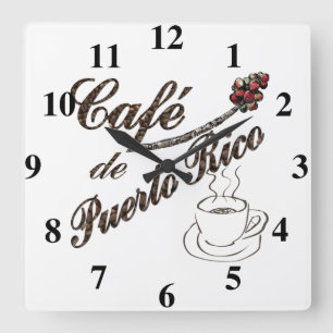 Horloge Carrée Café de Porto Rico Wall Clock