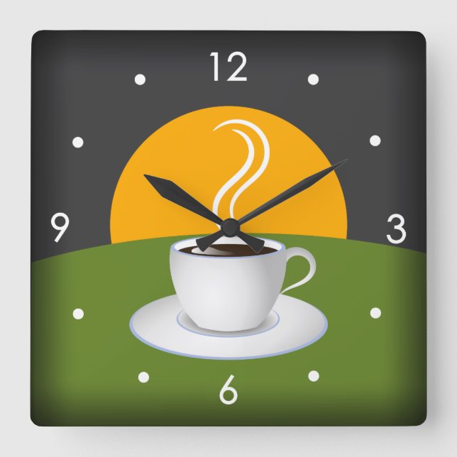 Horloge Carrée Café Square Wall Clock (Recto)