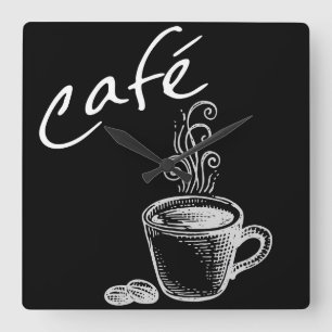 Horloge Carrée Cafe Wall Clock