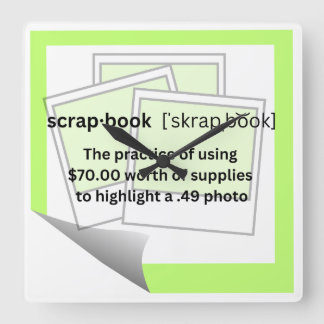 Horloge Carrée Cahier d'écritures