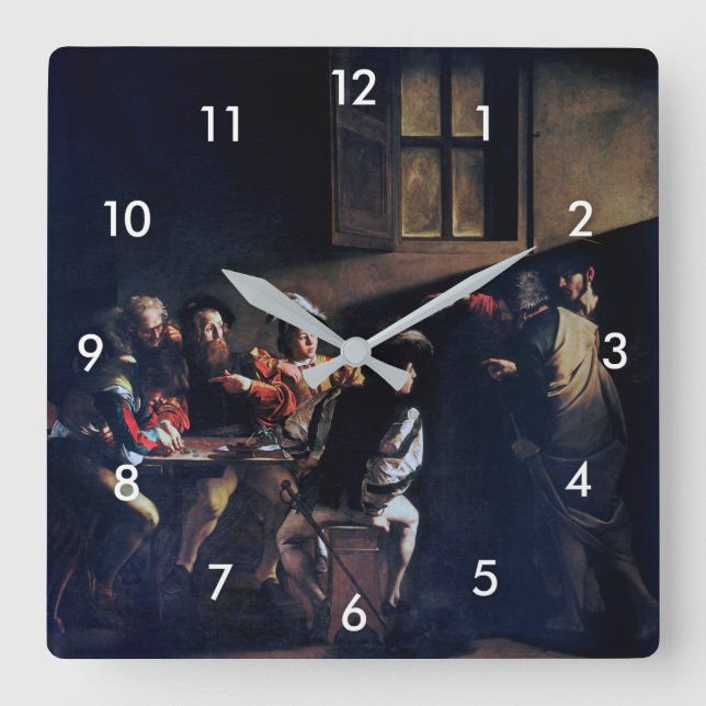 Horloge Carrée Calling of Saint Matthew, Caravaggio (Recto)