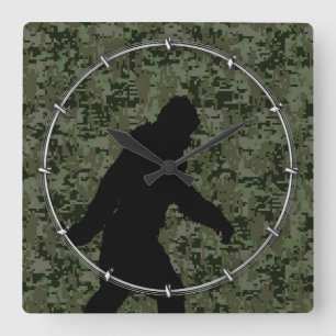 Horloge Carrée Caméra numérique Black Gone Squatchin