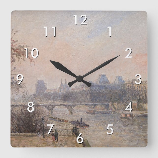 Horloge Carrée Camille Pissarro - La Seine et le Louvre (Recto)