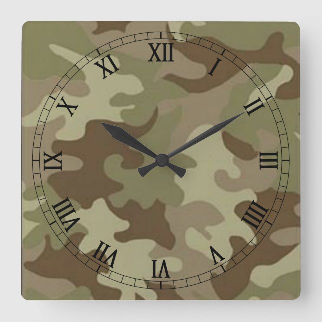 Horloge Carrée Camouflage (Recto)