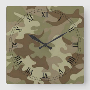 Horloge Carrée Camouflage