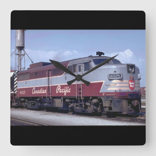 Horloge Carrée Canada, Canadien Pacifique_Trains du monde (Recto)
