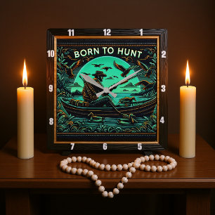 Horloge Carrée Canards dans la brume