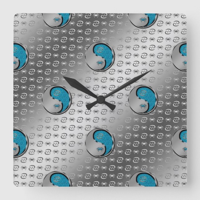 Horloge Carrée Cancer du crabe (Recto)