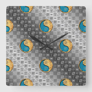 Horloge Carrée Cancer & Lapin de Feu