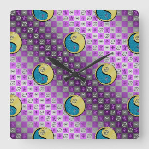 Horloge Carrée Cancer & Métal Sanglier